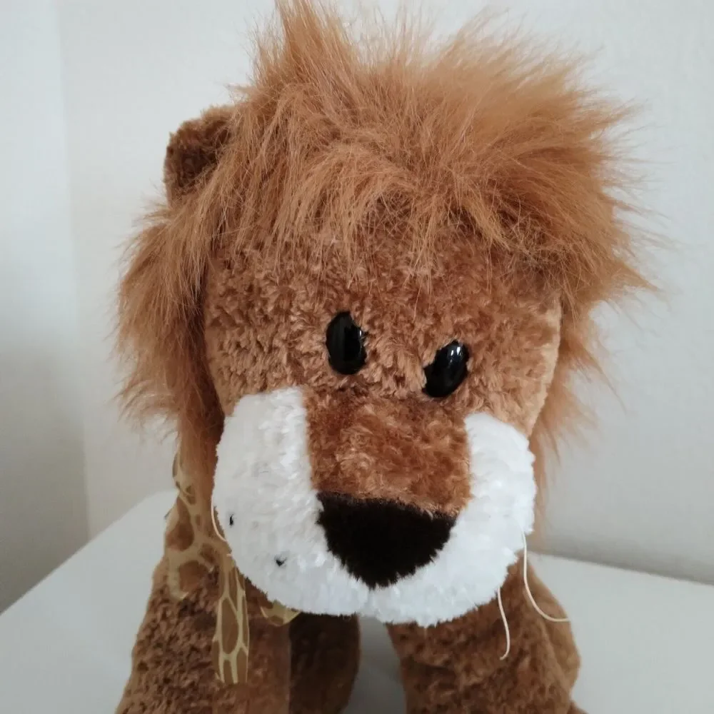 Walmart Lion Large Plush Stuffed Animal w Floppy Legs n Giraffe Ribbon Bow 16 in